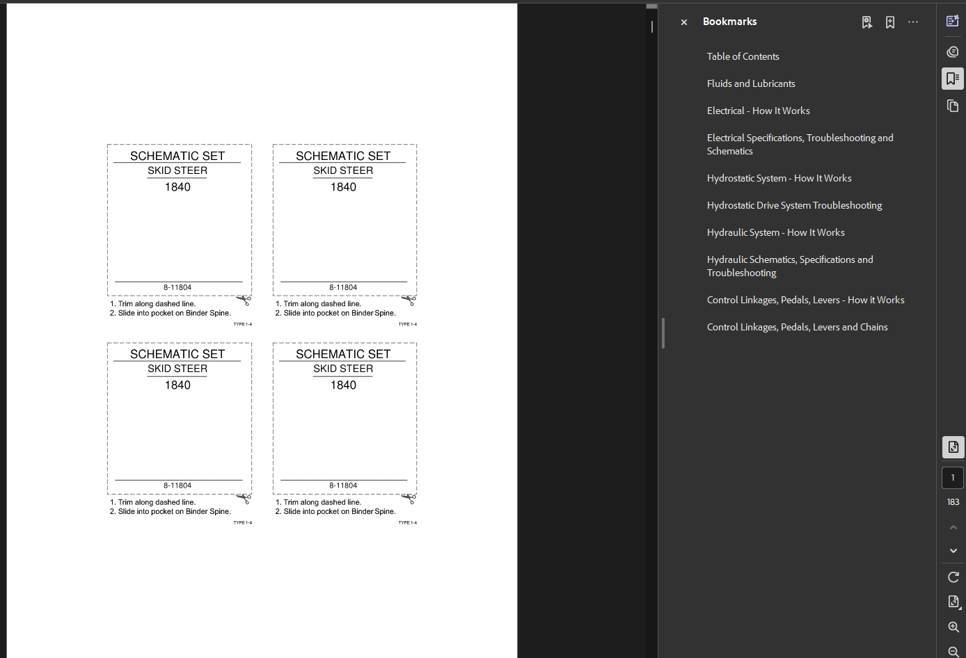 Case Skid Steer 1845C Schematics PDF Instant Download