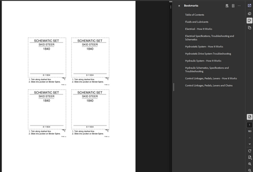 Case Skid Steer 1840 Schematics PDF Instant Download