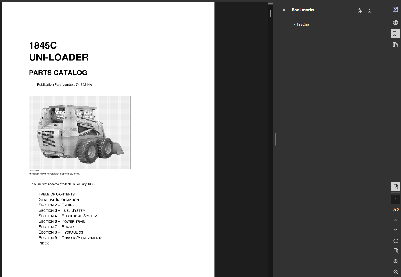 Case Skid Steer 1845C Parts Manual PDF Instant Download