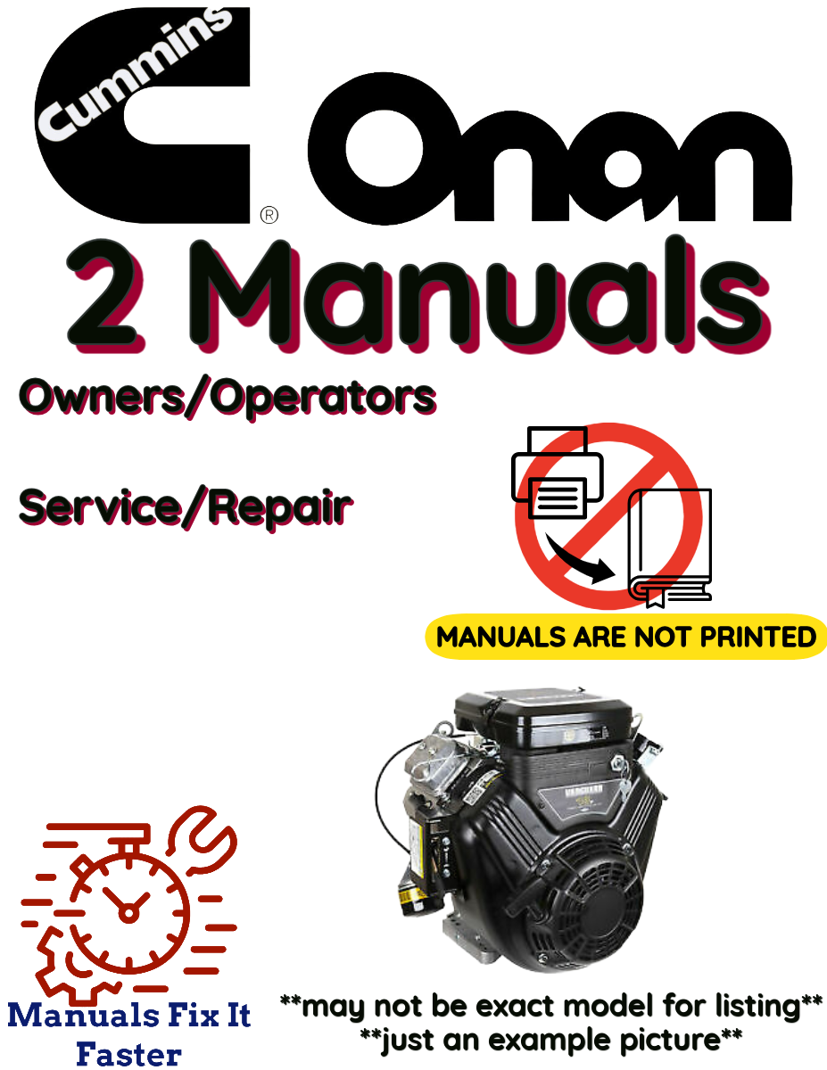 Onan P220V Engine Manual Bundle Operator Owner + Service PDF Instant Download