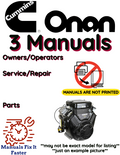 Onan B43E Engine Manual Bundle Operator Owner + Parts + Service PDF Instant Download