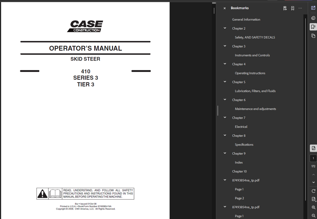 Case Skid Steer 410 Series 3 Master Bundle PDF Instant Download