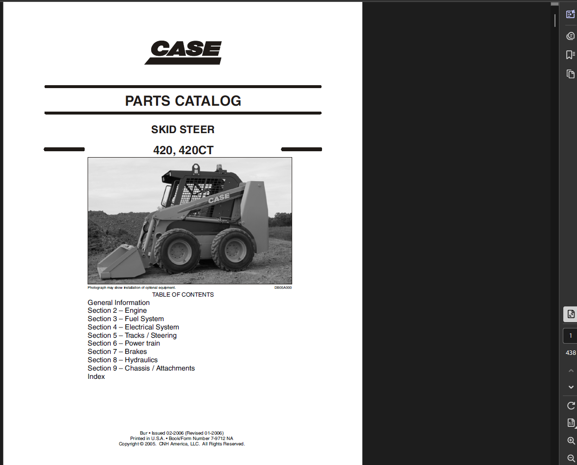 Case Skid Steer 420 Parts Manual PDF Instant Download