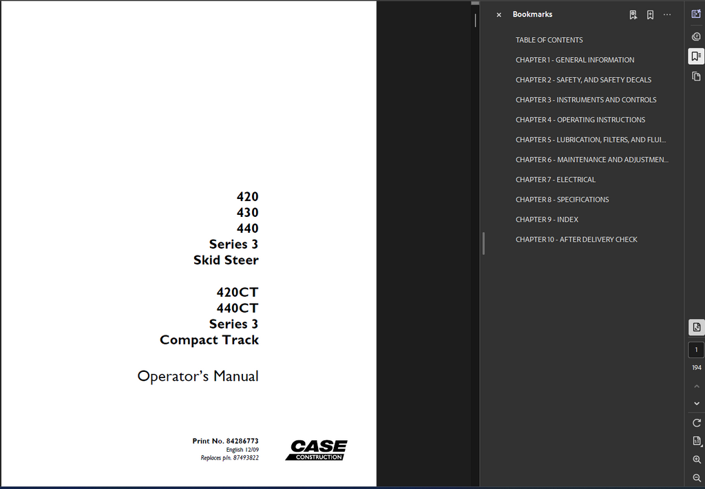 Case Skid Steer 420 Series 3 Master Bundle PDF Instant Download