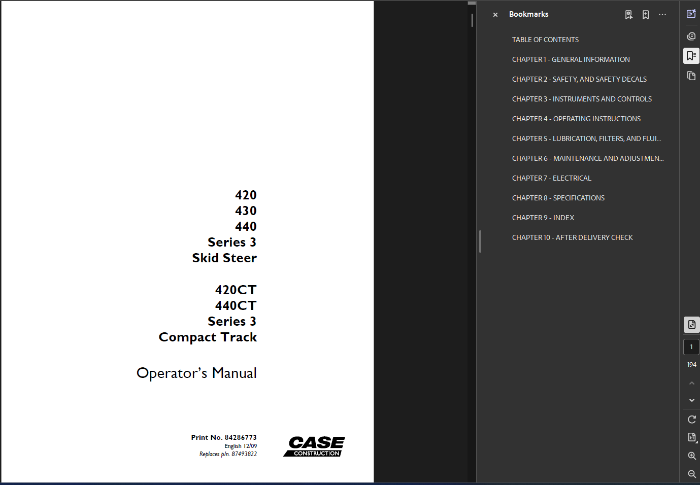 Case Skid Steer 420 Series 3 Master Bundle PDF Instant Download