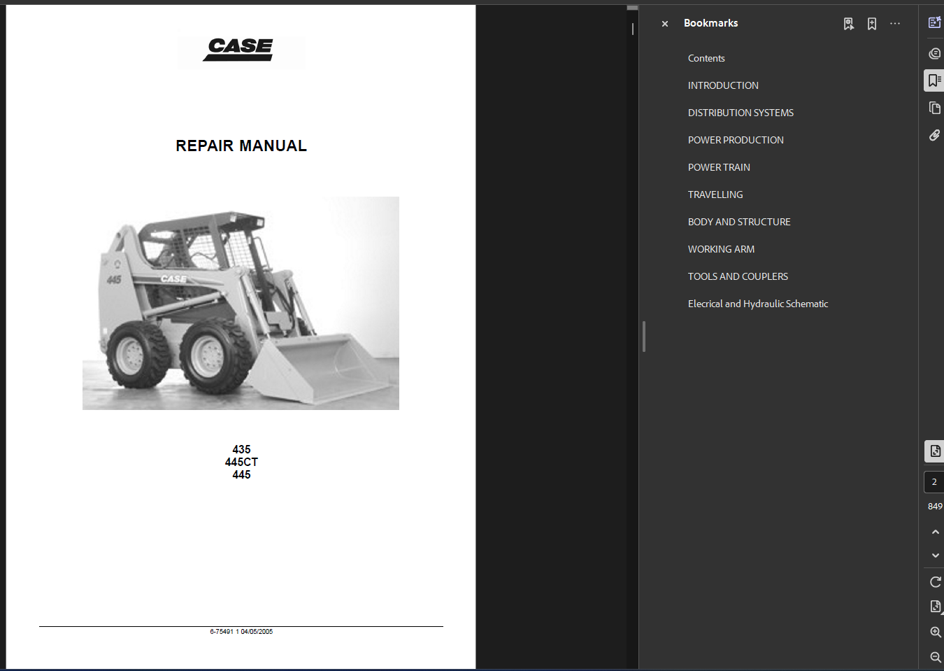 Case Skid Steer 435 Service Shop Repair Manual PDF Instant Download