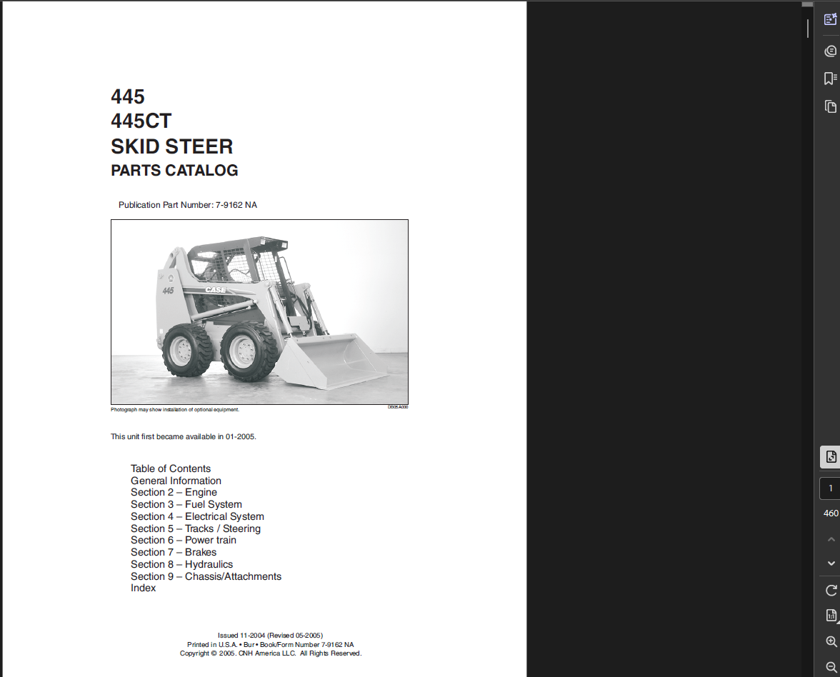 Case Skid Steer 445 Parts Manual PDF Instant Download