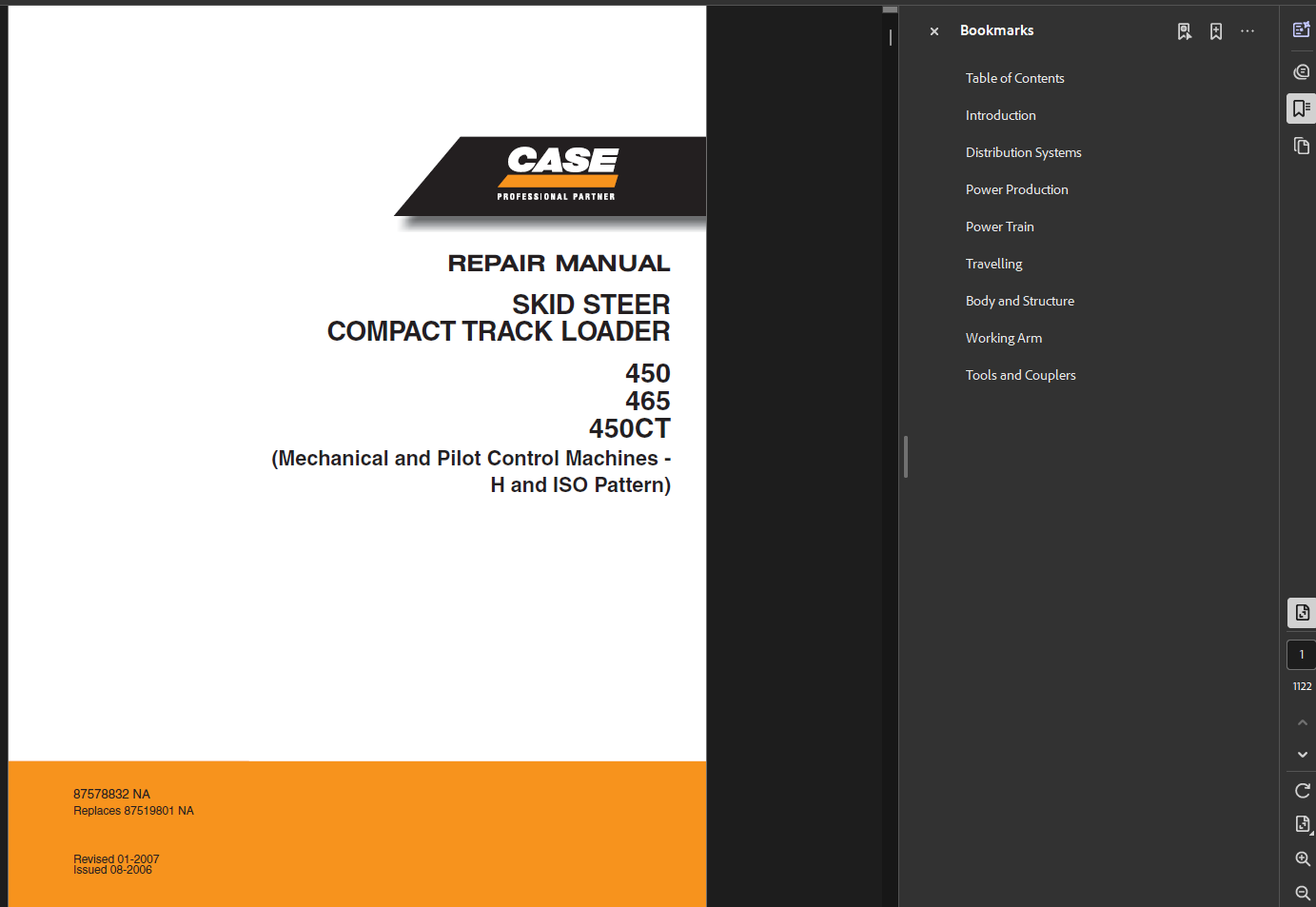 Case Skid Steer 450 Service Shop Repair Manual PDF Instant Download