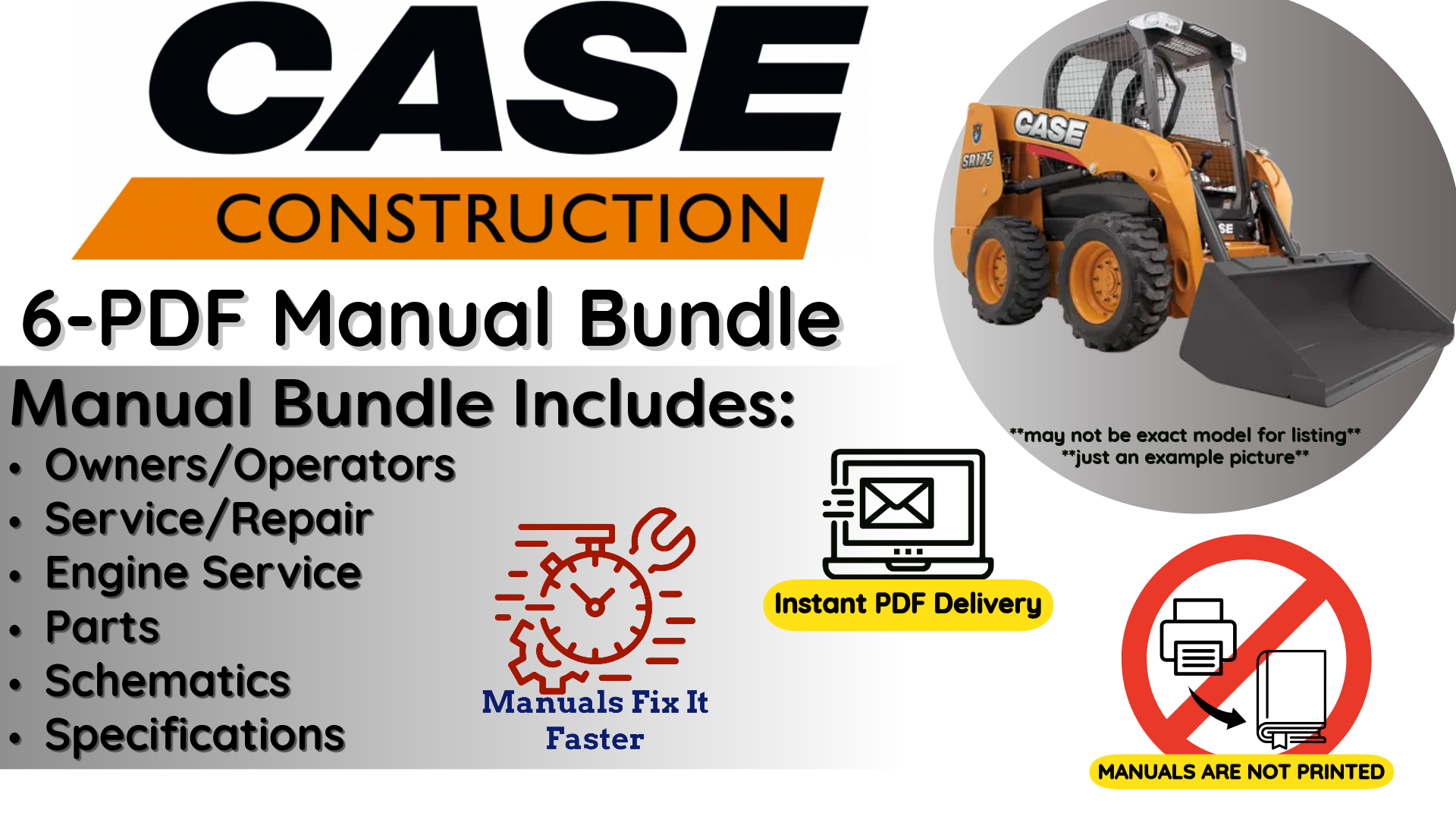Case Skid Steer 410 Series 3 Master Bundle PDF Instant Download