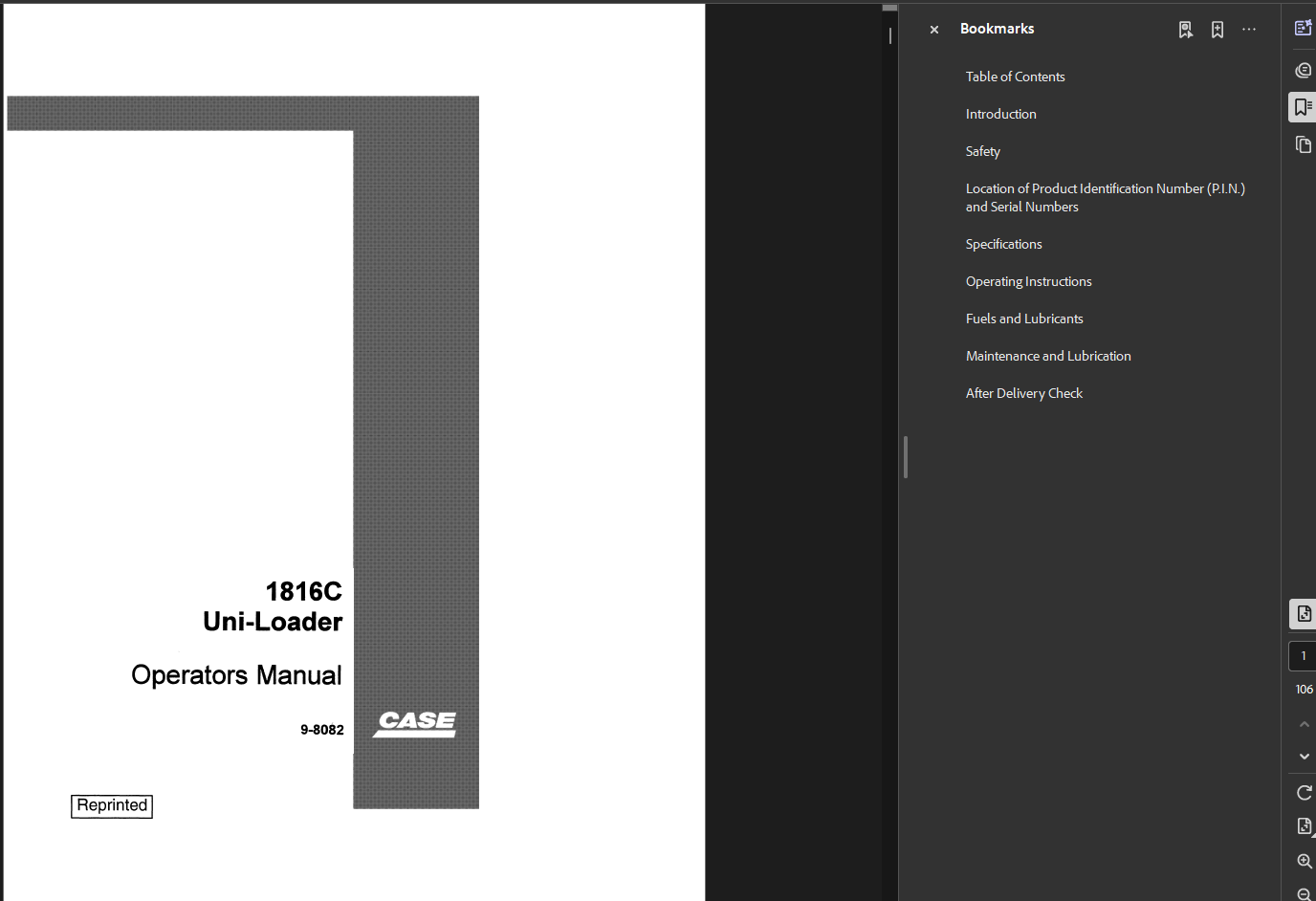 Case Skid Steer 1816C Operator Owner Manual PDF Instant Download