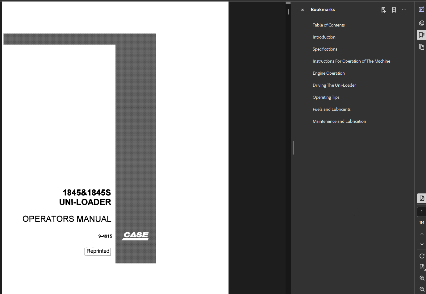 Case Skid Steer 1845 Operator Owner Manual PDF Instant Download