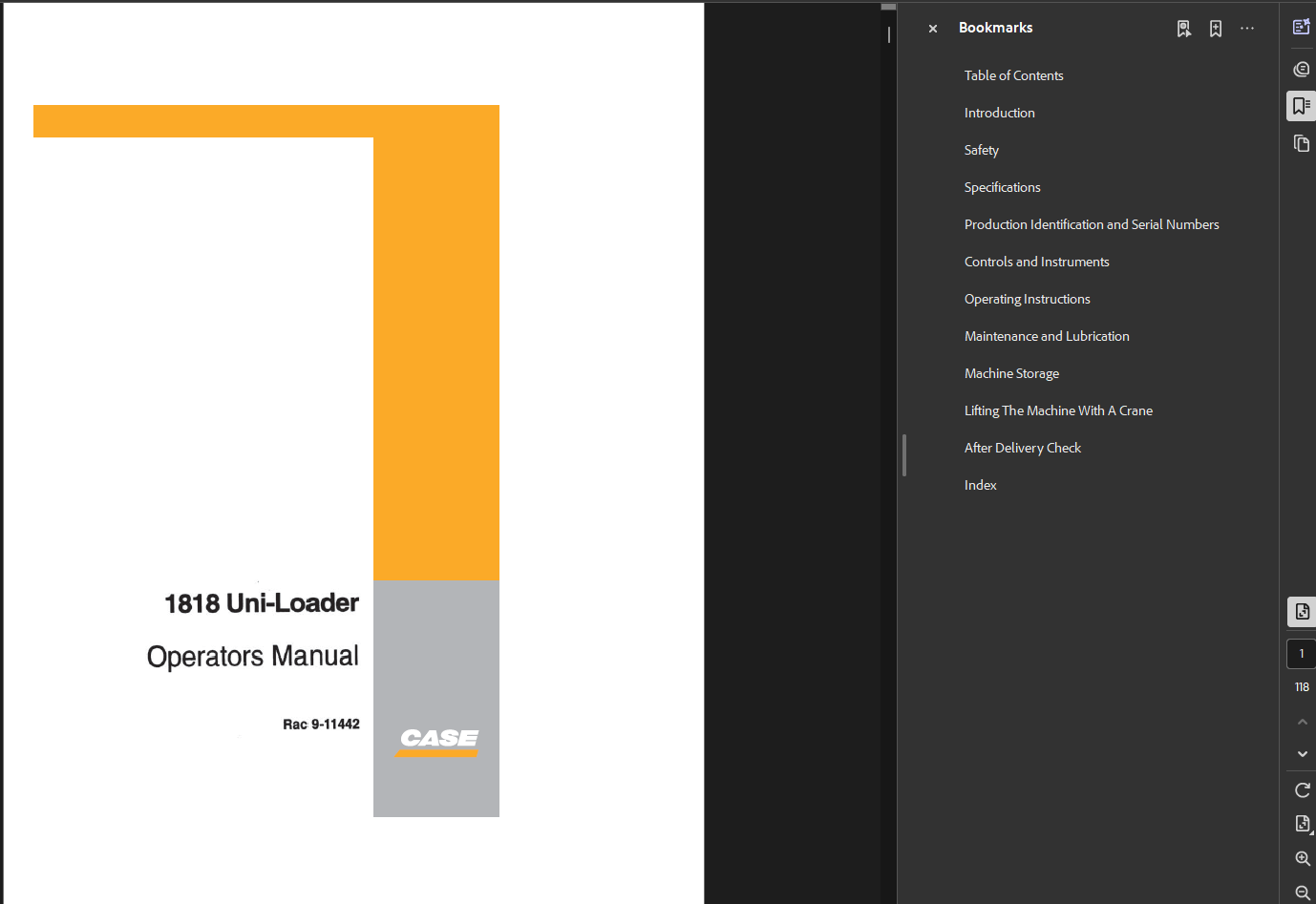 Case Skid Steer 1818 Operator Owner Manual PDF Instant Download