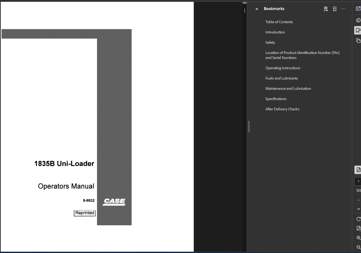 Case Skid Steer 1835B Operator Owner Manual PDF Instant Download