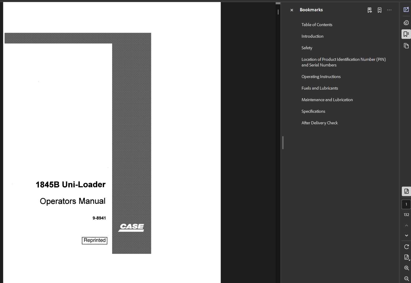 Case Skid Steer 1845B Operator Owner Manual PDF Instant Download