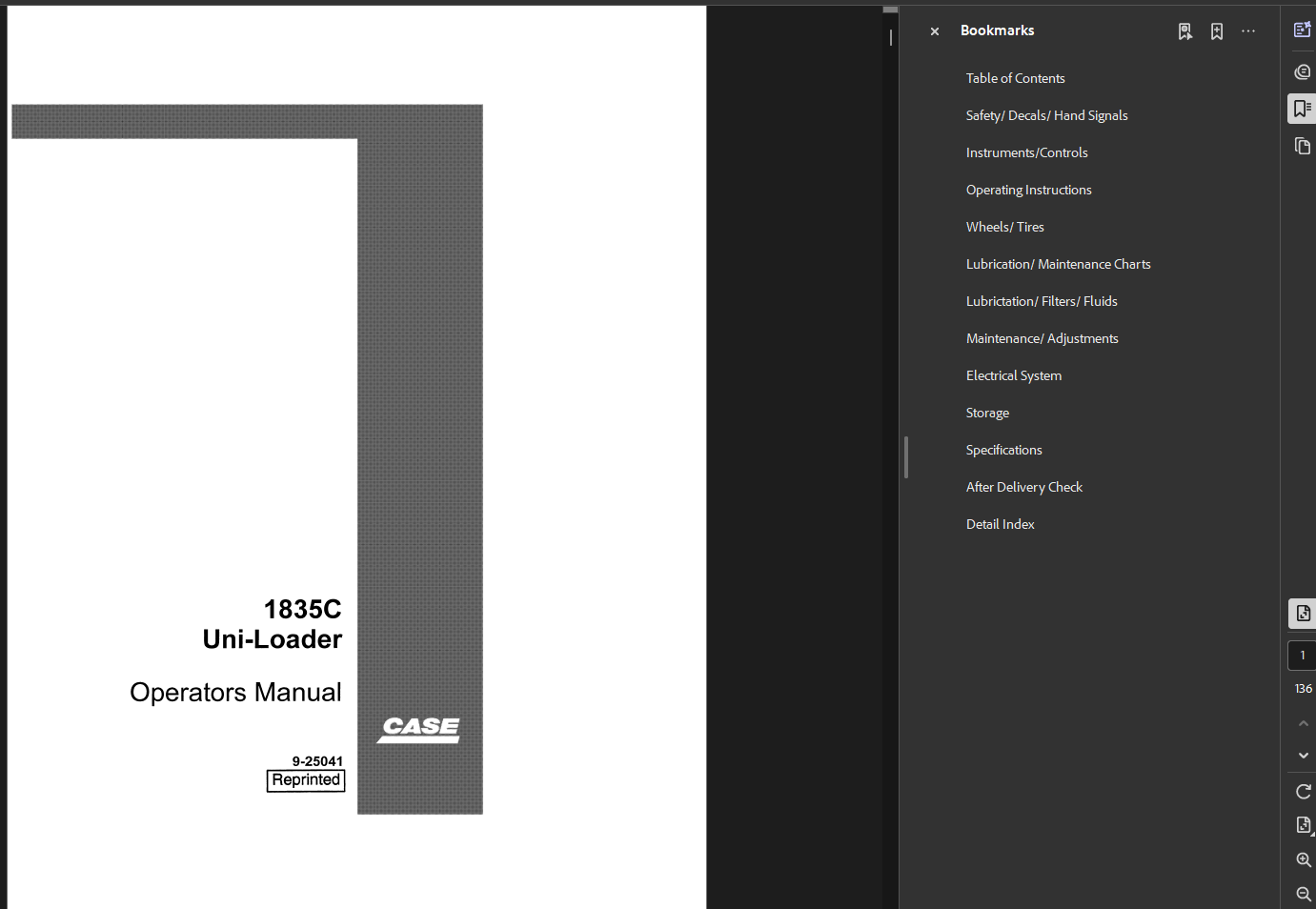 Case Skid Steer 1835C Operator Owner Manual PDF Instant Download