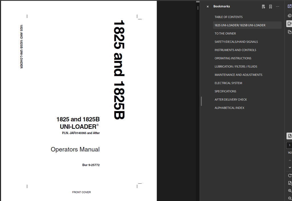 Case Skid Steer 1825B Operator Owner Manual PDF Instant Download