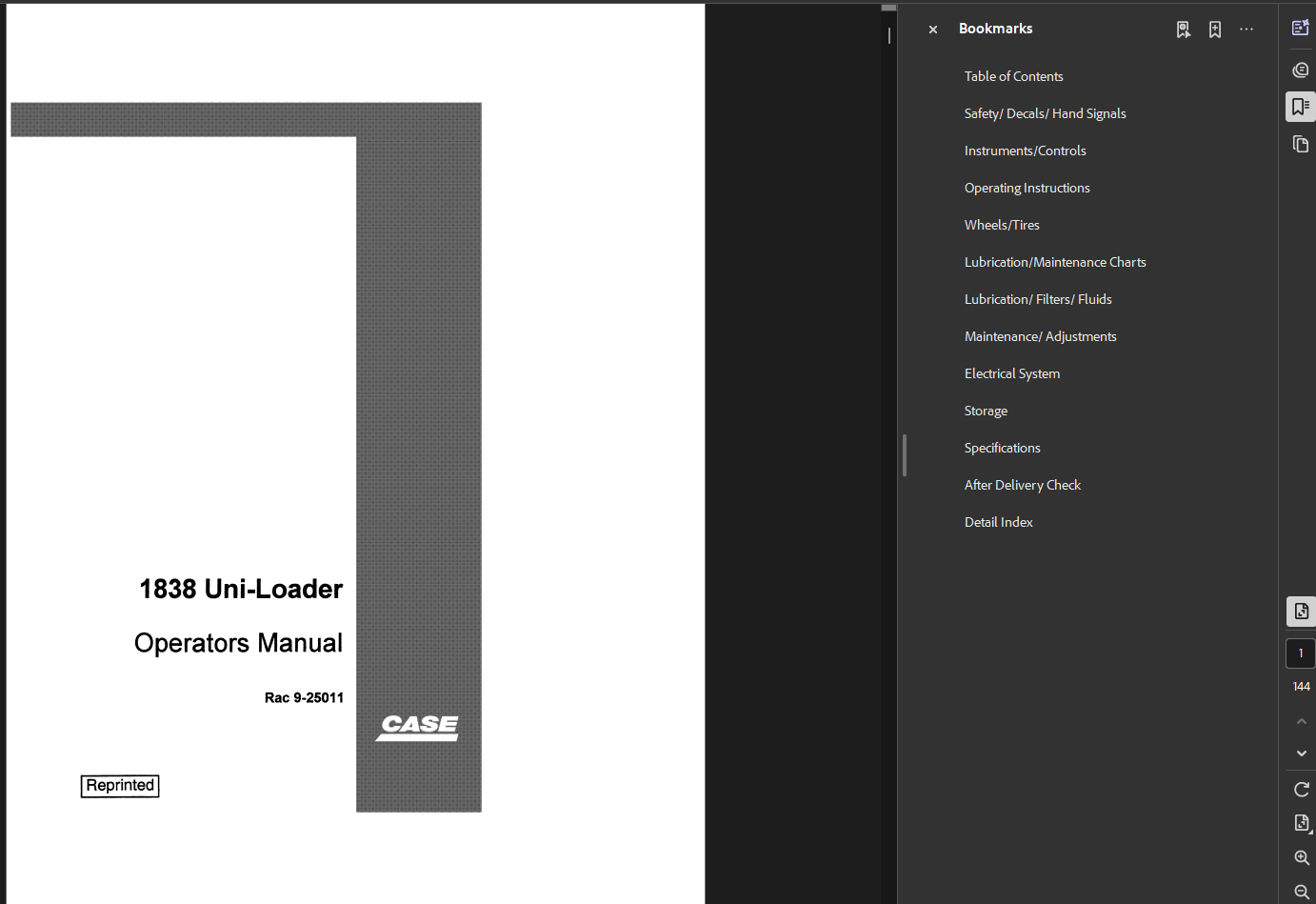 Case Skid Steer 1838 Operator Owner Manual PDF Instant Download