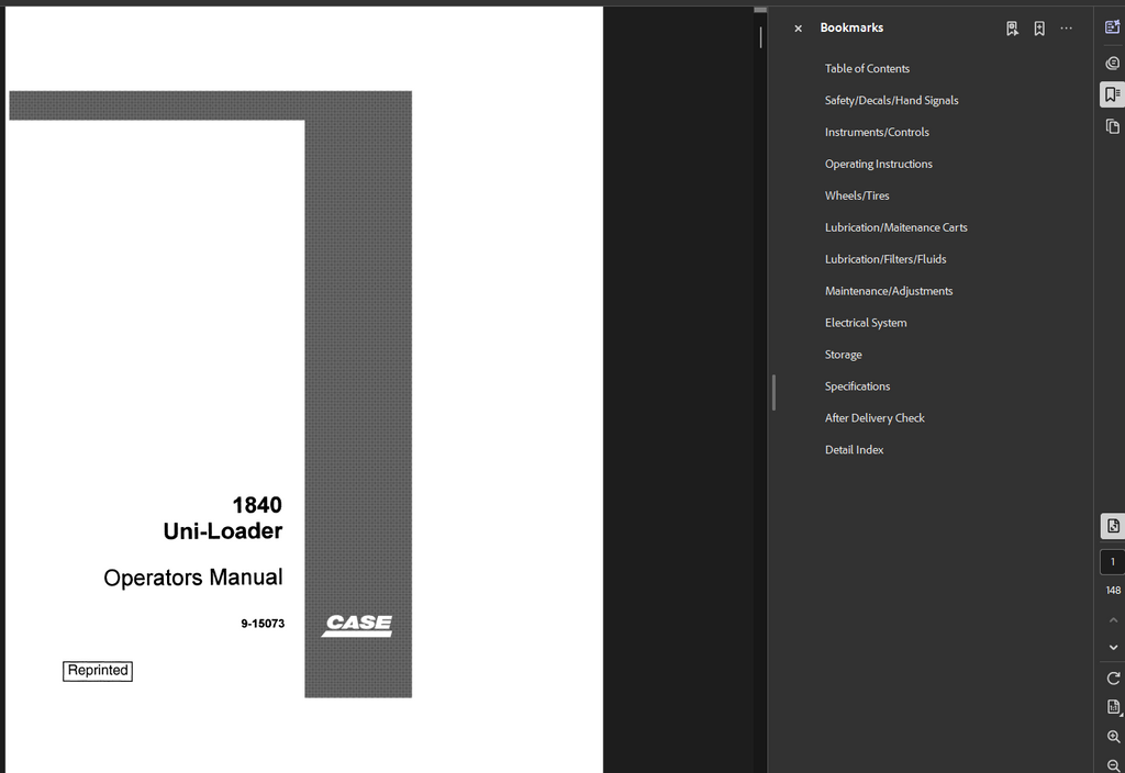 Case Skid Steer 1840 Operator Owner Manual PDF Instant Download