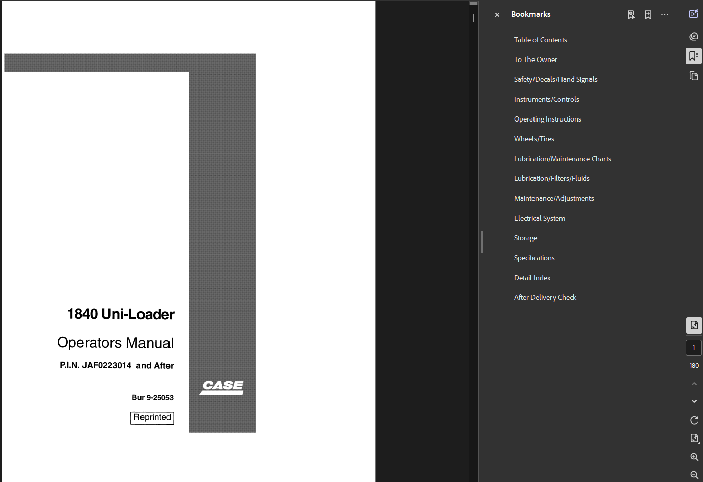 Case Skid Steer 1840 Operator Owner Manual PDF Instant Download