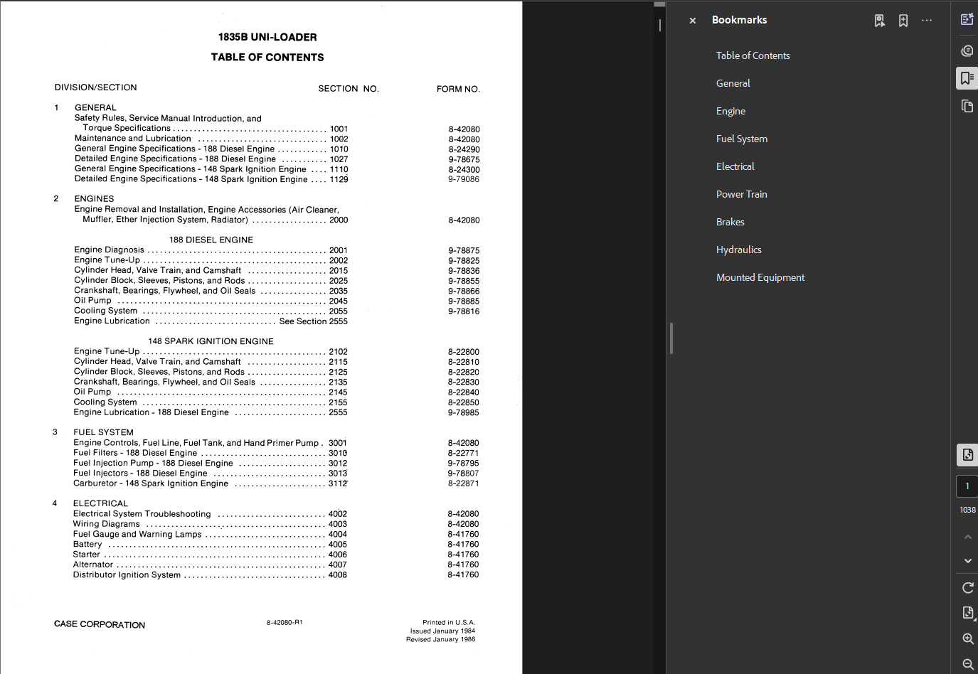 Case Skid Steer 1835B Service Shop Repair Manual PDF Instant Download