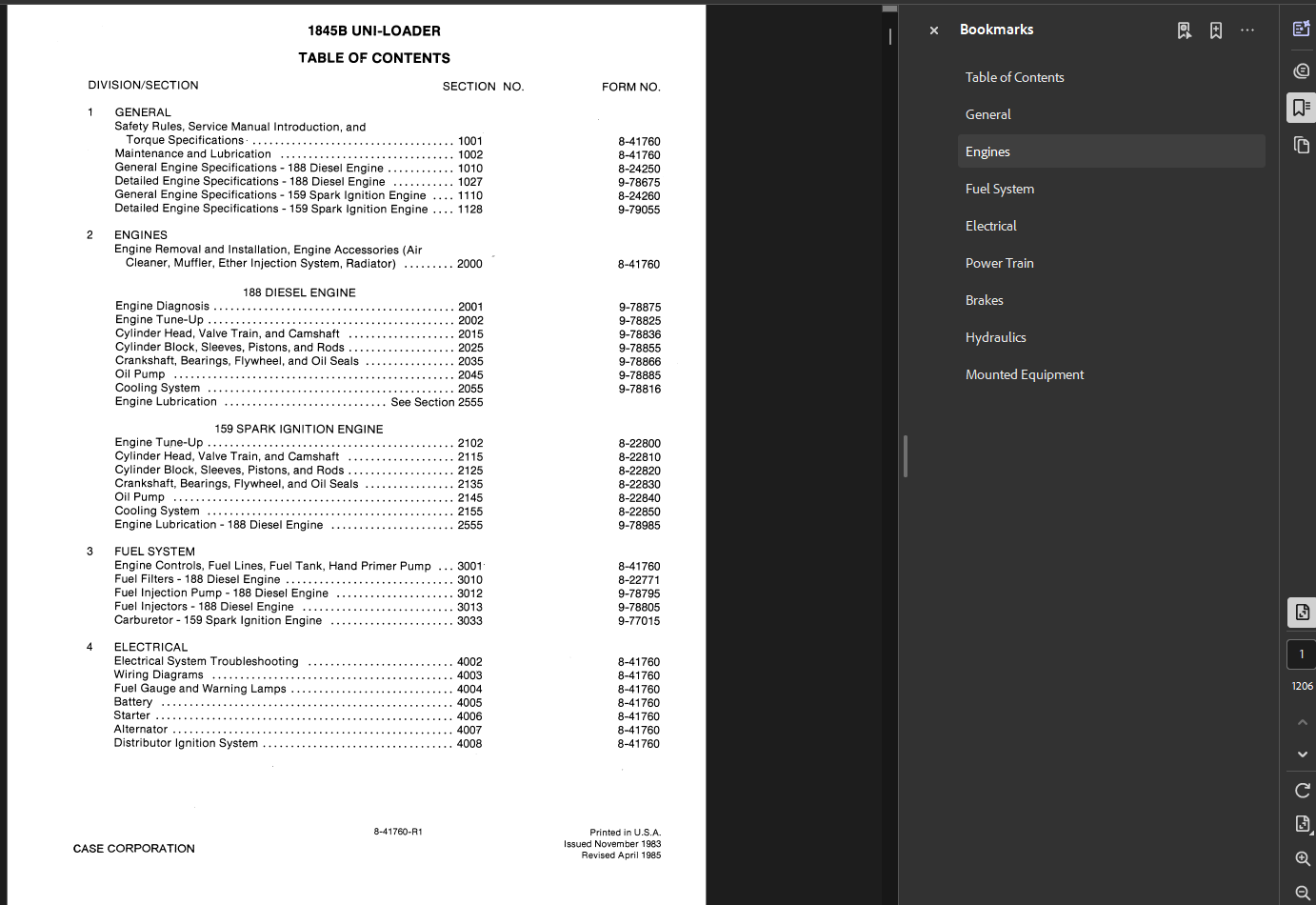 Case Skid Steer 1845B Service Shop Repair Manual PDF Instant Download