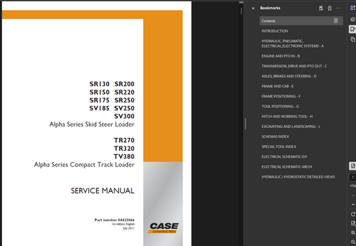 Case Skid Steer SR130 Tier 3 Service Shop Repair Manual PDF Instant Download