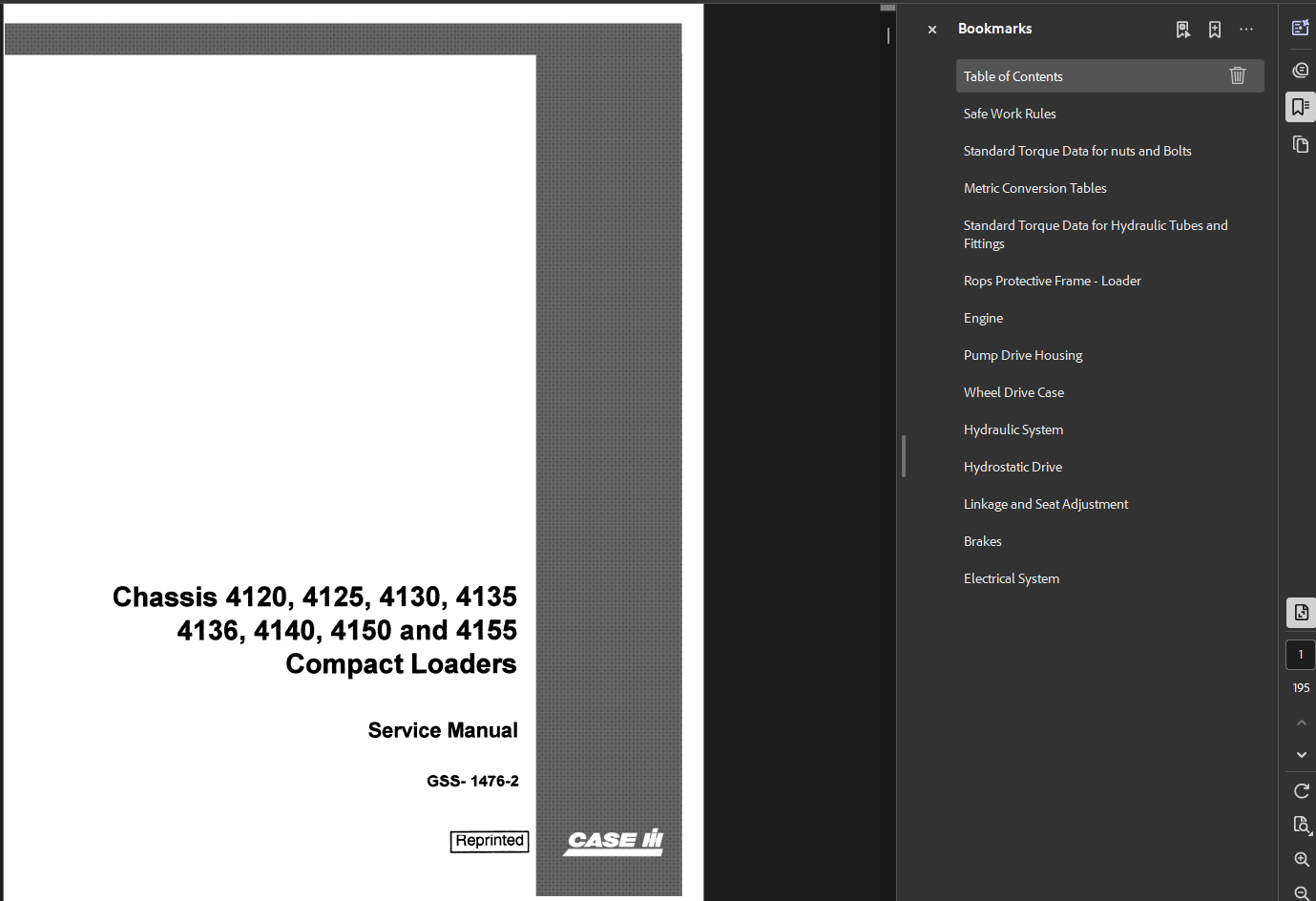 Case Skid Steer 4155 Service Shop Repair Manual PDF Instant Download
