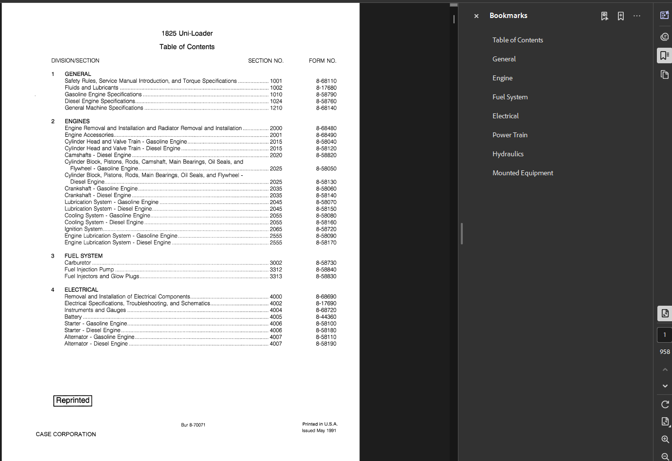 Case Skid Steer 1825 Service Shop Repair Manual PDF Instant Download
