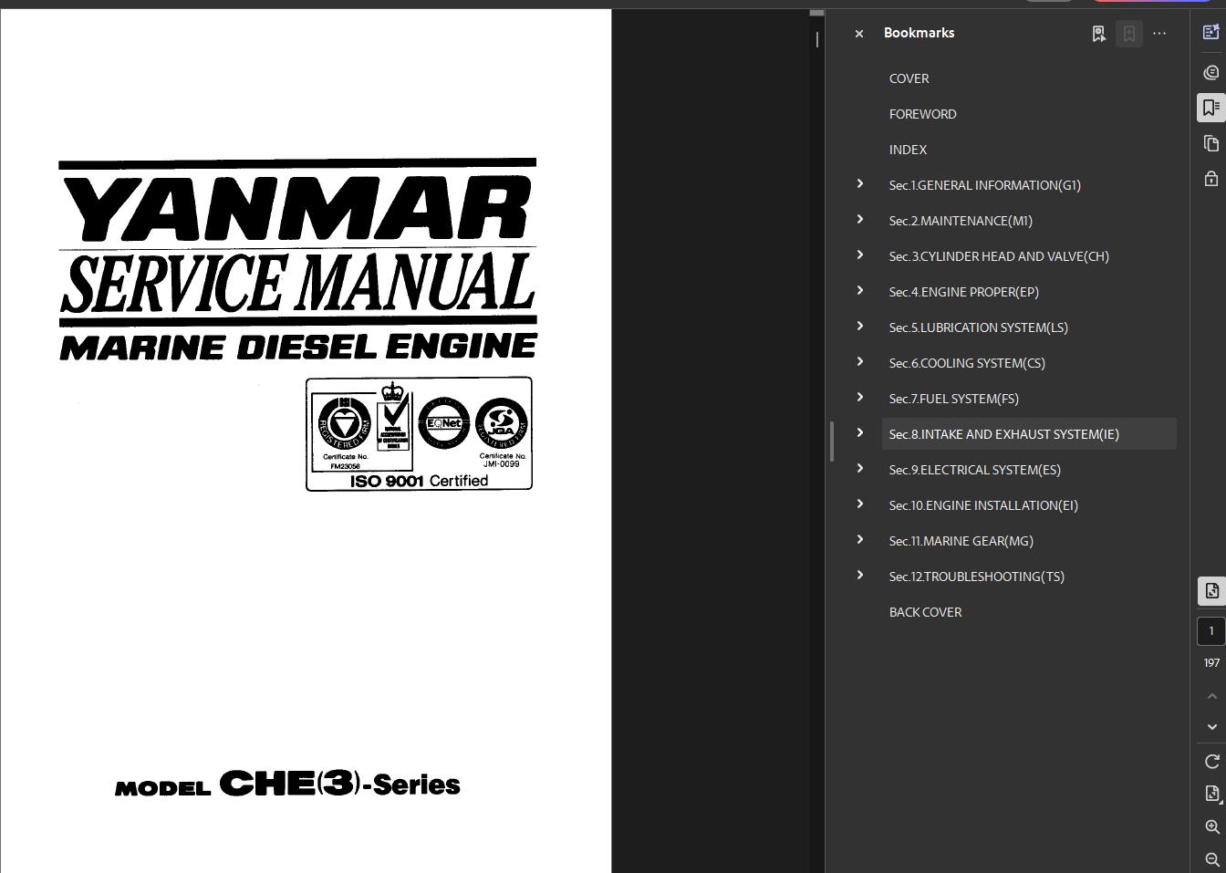 Yanmar Marine Engine 6CH-HTE3 Service Shop Repair Manual PDF Instant Download