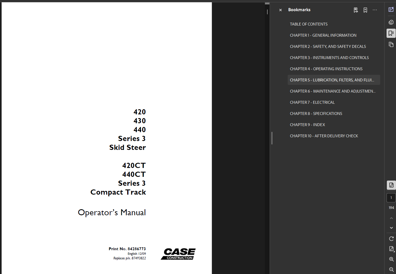 Case Skid Steer 420 Series 3 Operator Owner Manual PDF Instant Download
