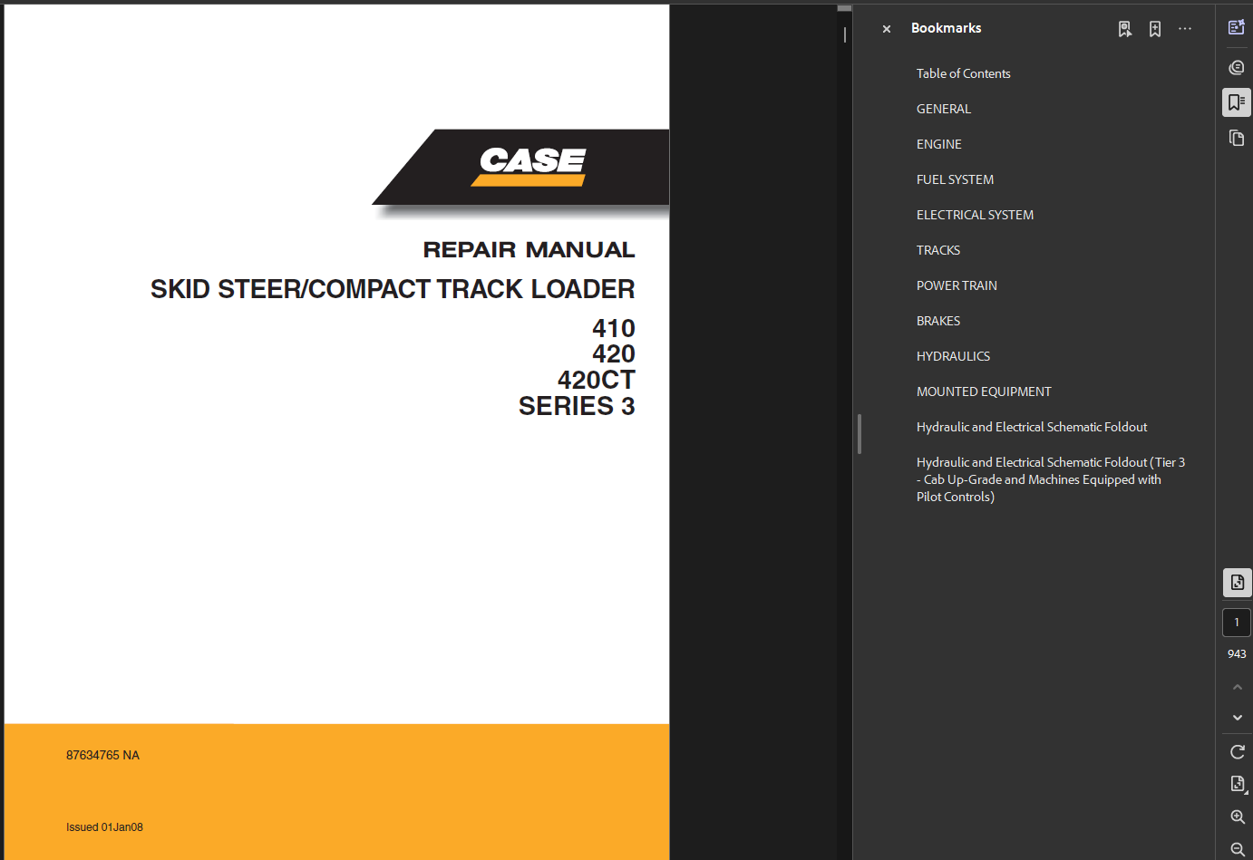 Case Skid Steer 410 Series 3 Master Bundle PDF Instant Download
