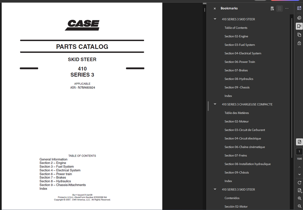Case Skid Steer 410 Series 3 Master Bundle PDF Instant Download