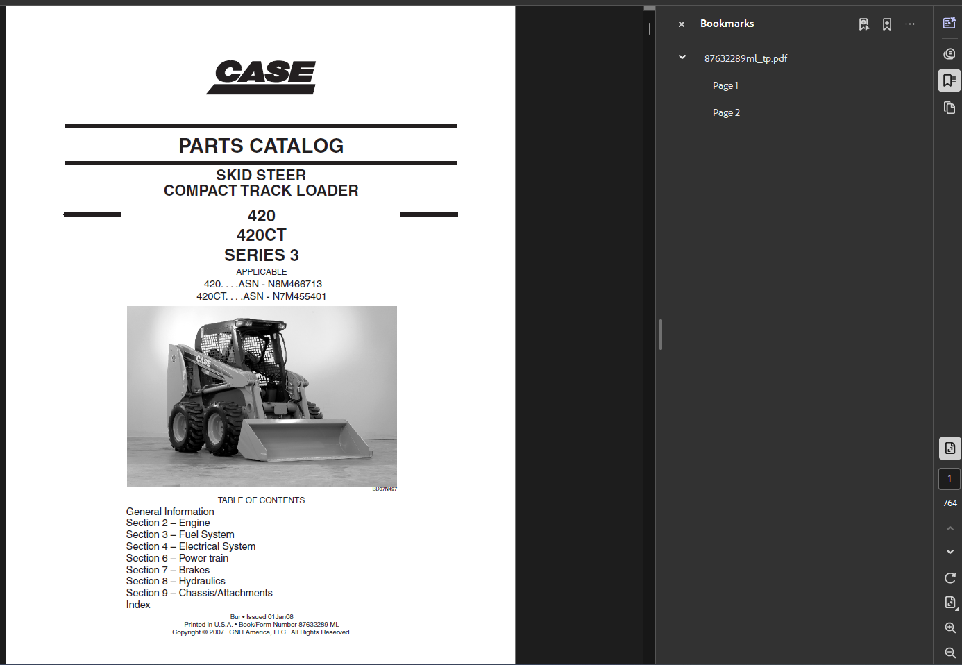 Case Skid Steer 420 Series 3 Parts Manual PDF Instant Download