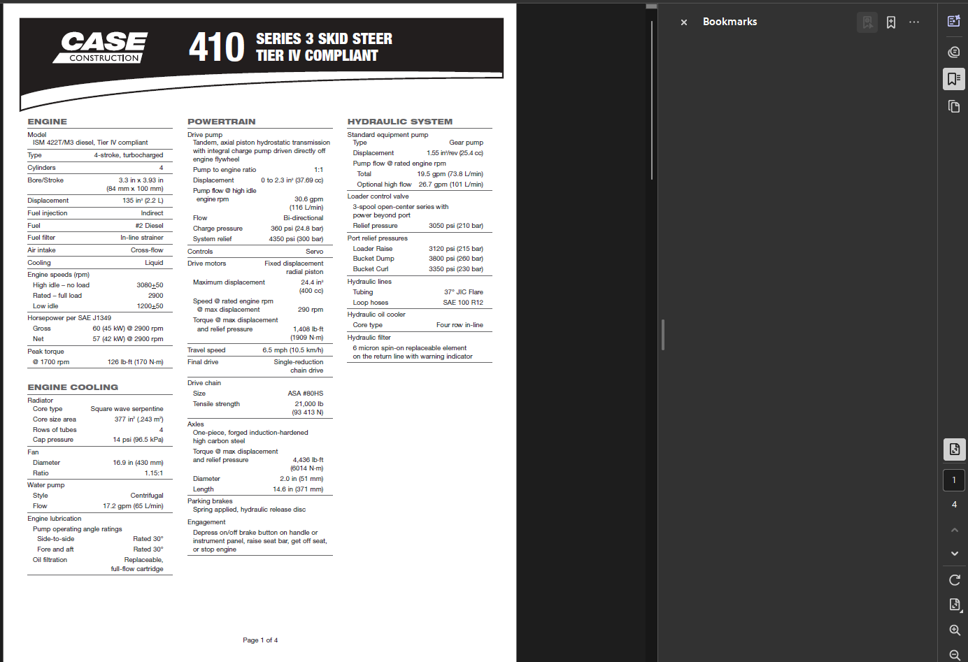 Case Skid Steer 410 Series 3 Master Bundle PDF Instant Download