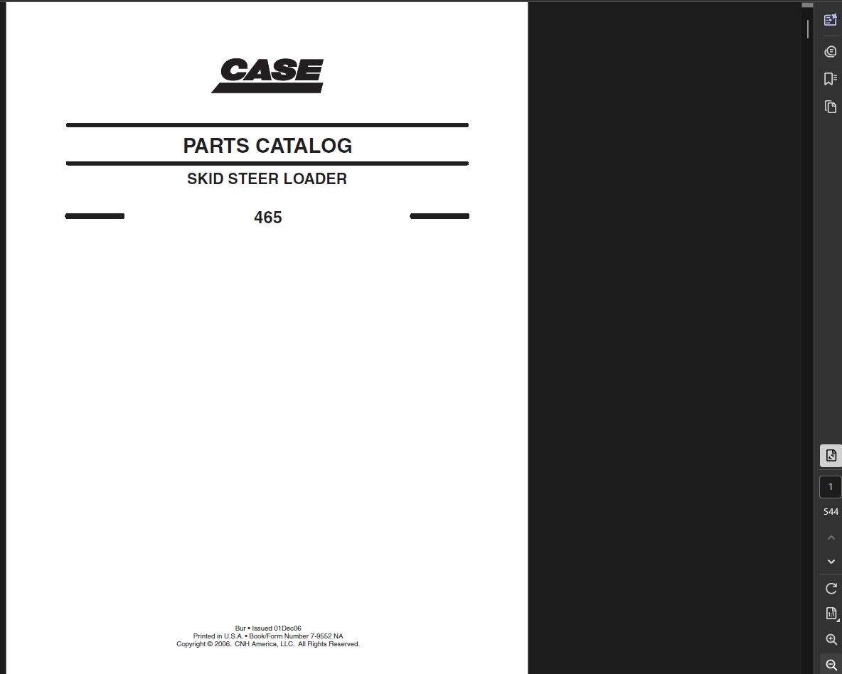 Case Skid Steer 465 Parts Manual PDF Instant Download