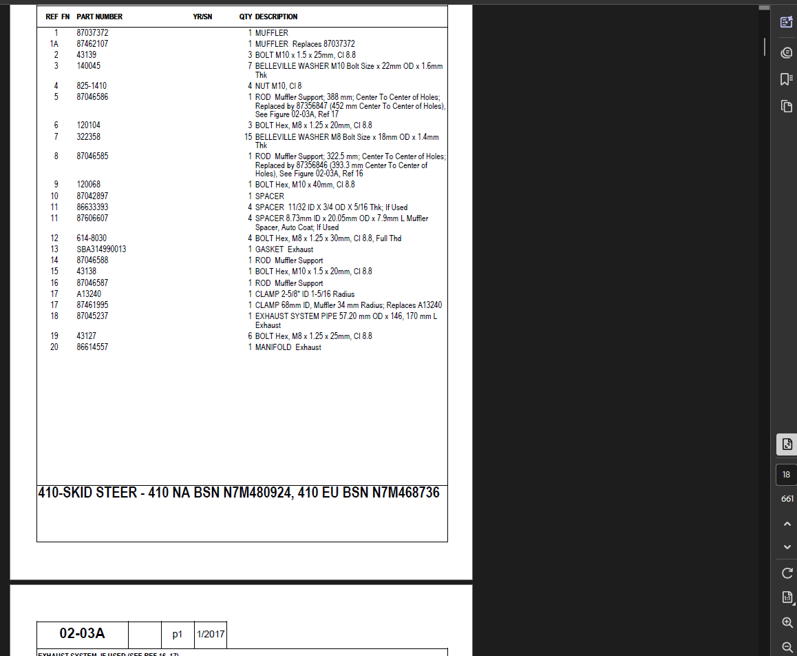 Case Skid Steer 410 Parts Manual PDF Instant Download