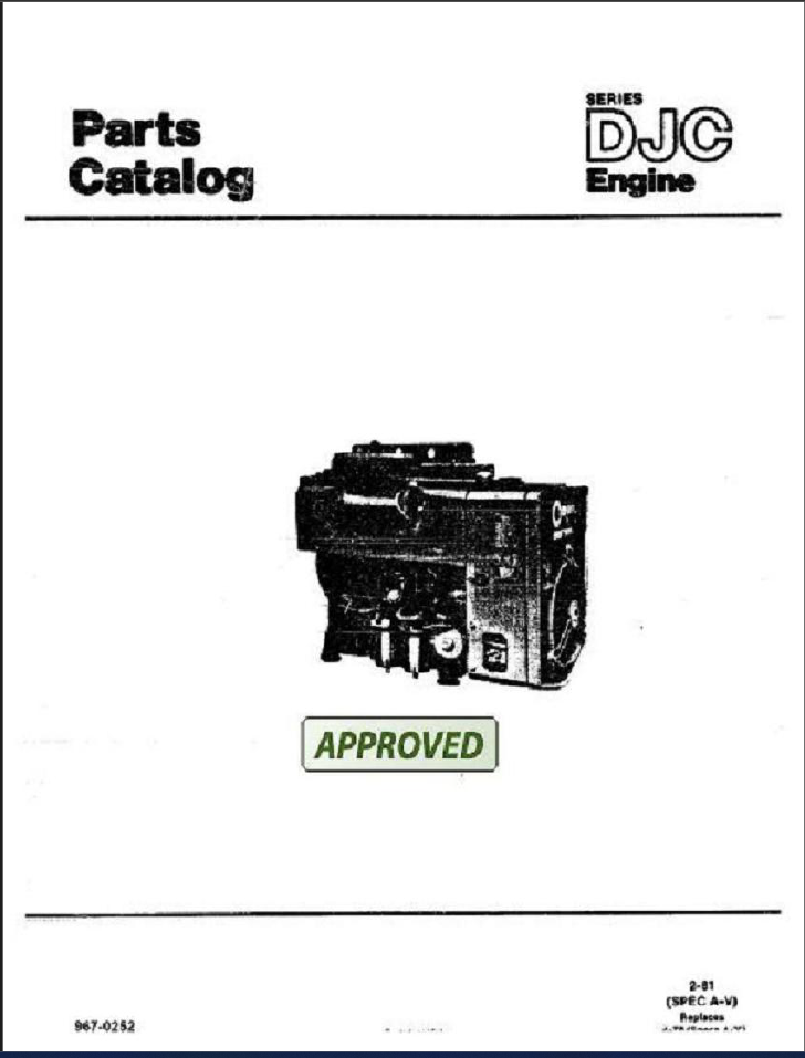 Onan DJC Engine Parts Manual PDF Instant Download
