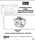 Onan RCCK Engine Operator Owner Manual PDF Instant Download