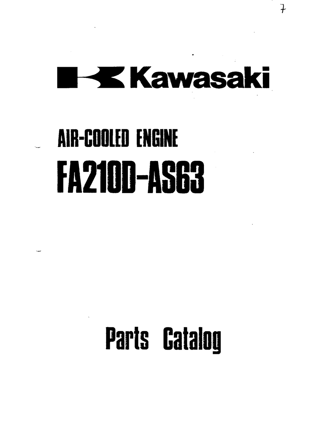 Kawasaki Engine FA210 FA SERIES Parts Manual PDF Instant Download