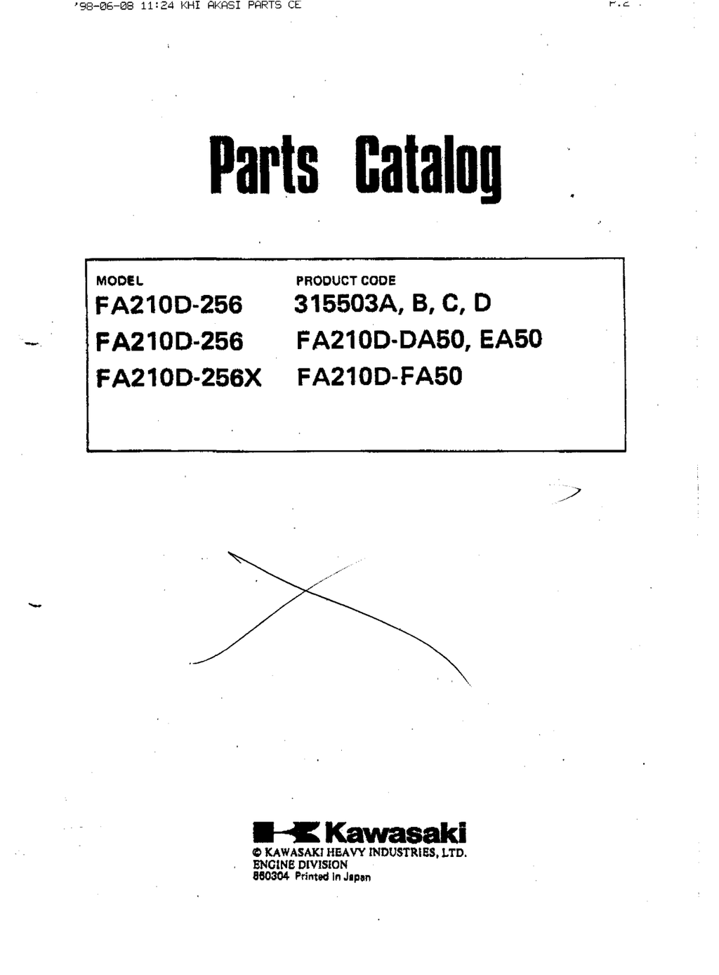Kawasaki Engine FA210 FA SERIES Parts Manual PDF Instant Download
