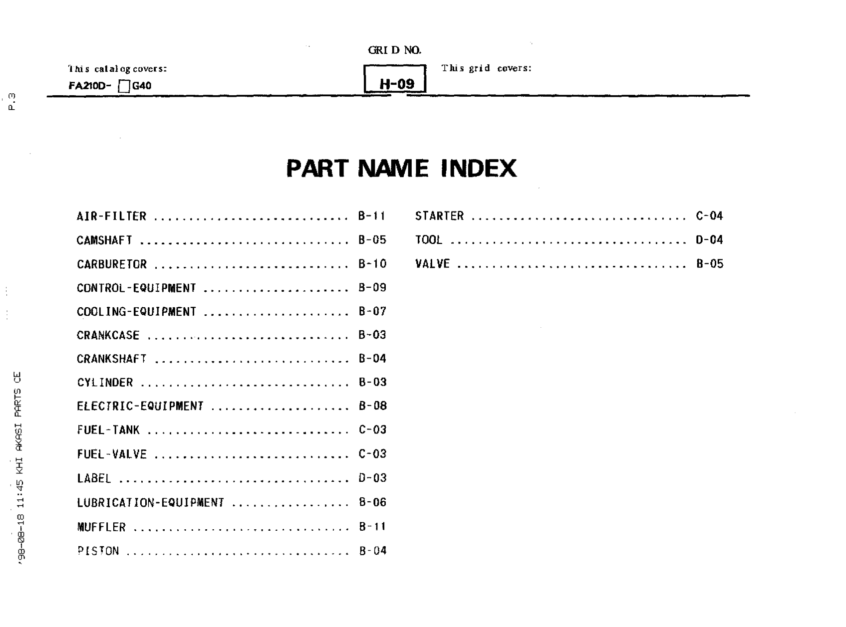 Kawasaki Engine FA210 FA SERIES Parts Manual PDF Instant Download