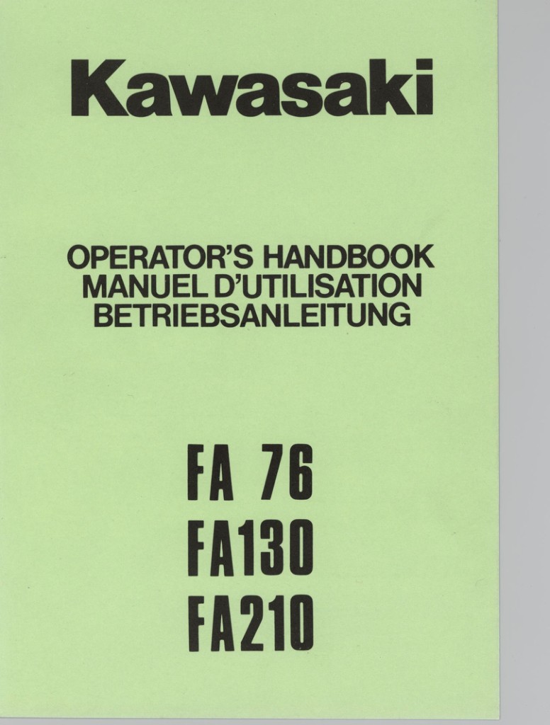 Kawasaki Engine FA76 FA SERIES Operator Owner Manual PDF Instant Download