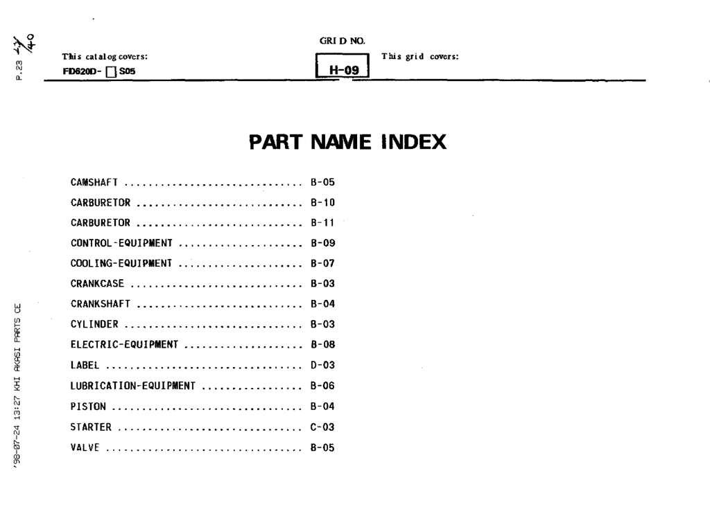Kawasaki FD620D Engine FD SERIES Parts Manual PDF Instant Download