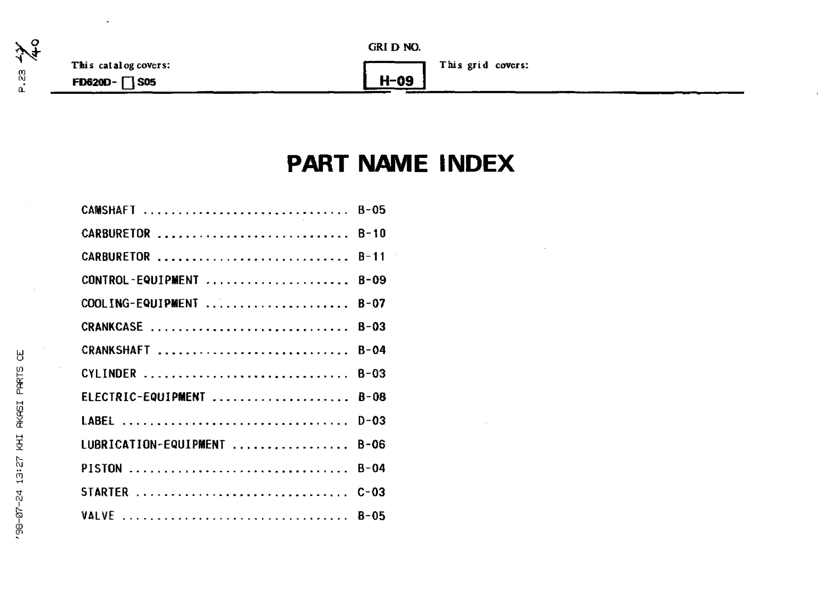 Kawasaki FD620D Engine FD SERIES Parts Manual PDF Instant Download