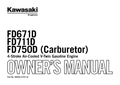 Kawasaki FD671D Engine FD SERIES Operator Owner Manual PDF Instant Download