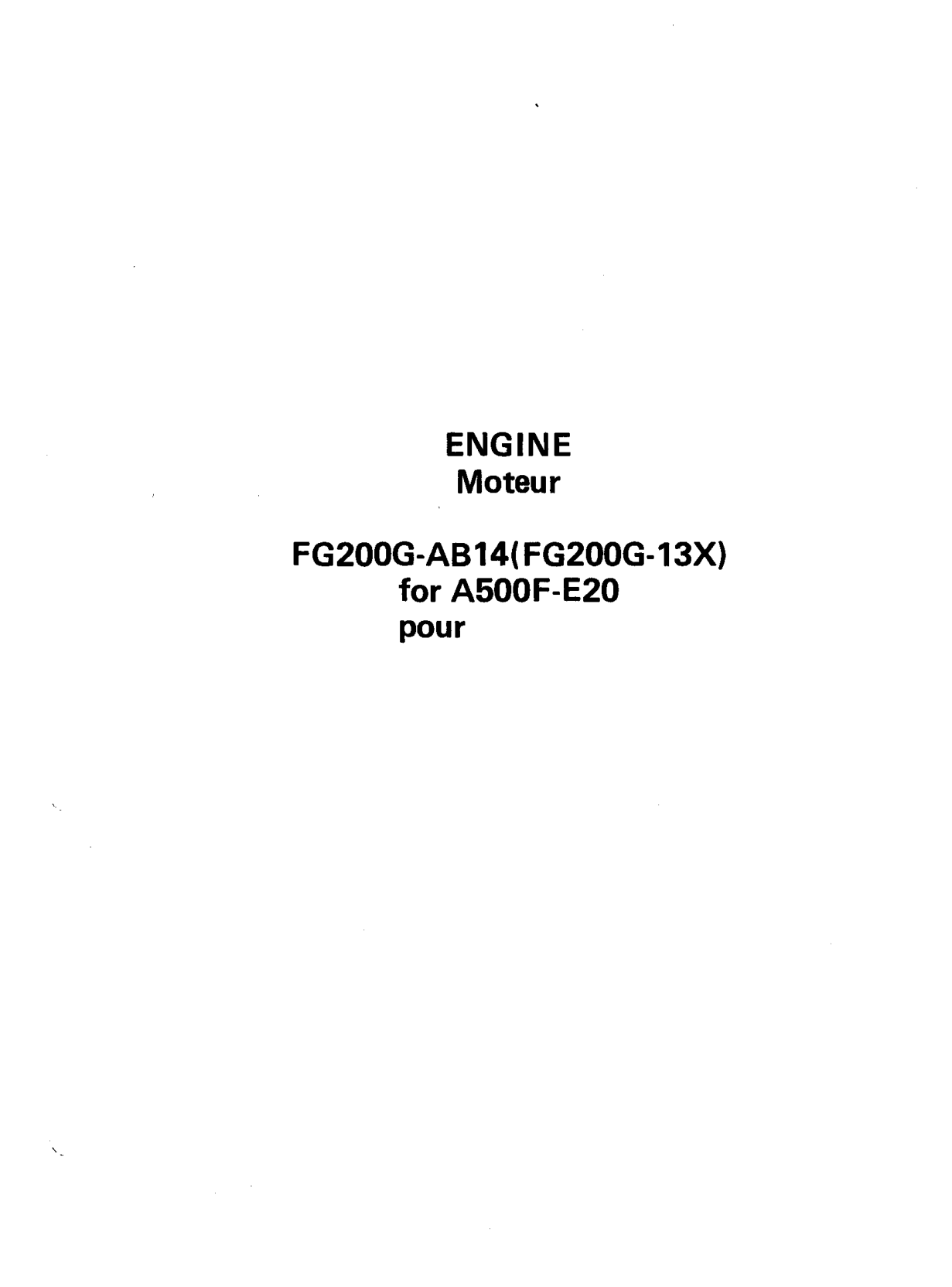 Kawasaki FG200G Engine FG SERIES Parts Manual PDF Instant Download