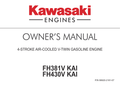 Kawasaki FH430V Engine FH SERIES Operator Owner Manual PDF Instant Download