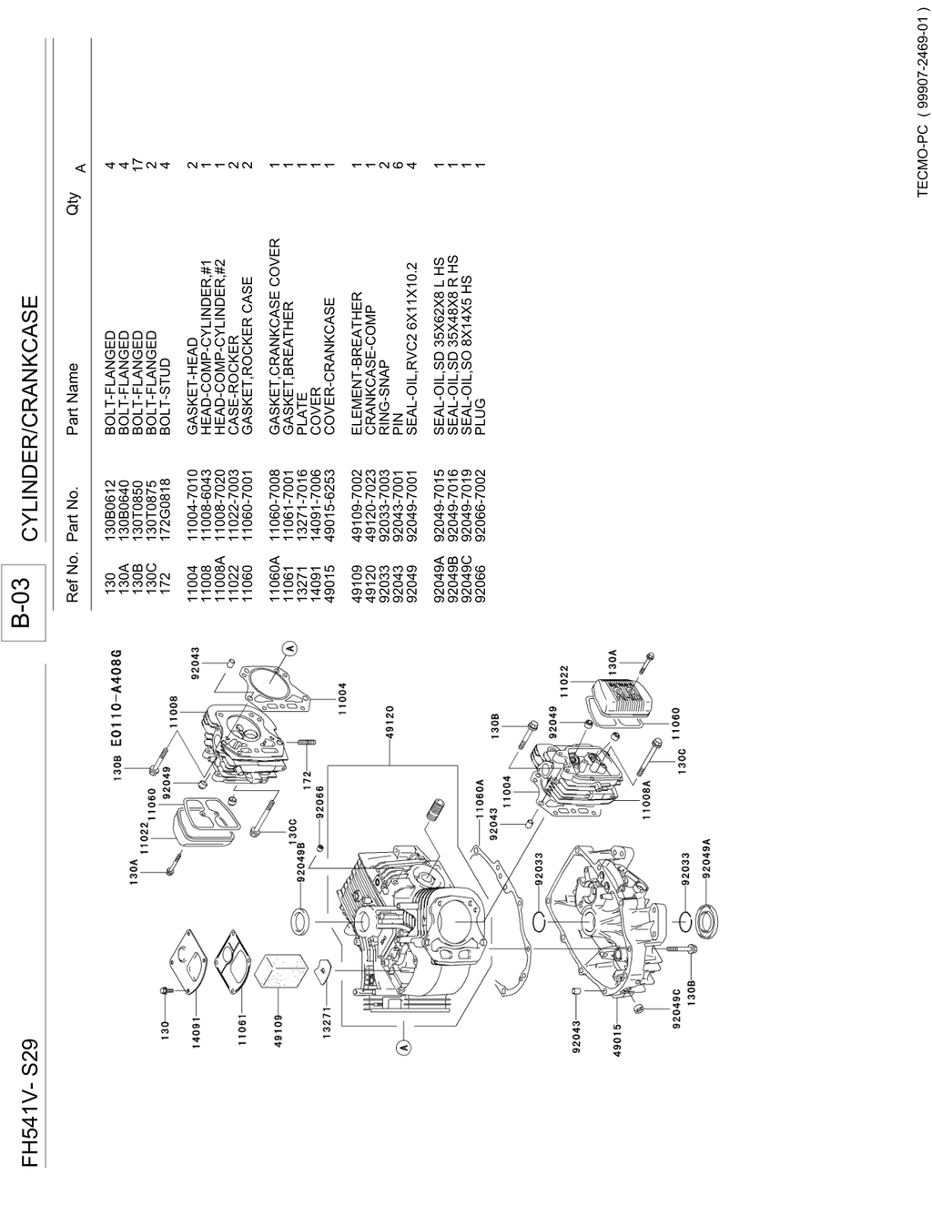 Kawasaki FH541V Engine FH SERIES Parts Manual PDF Instant Download