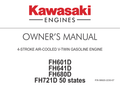 Kawasaki FH721D Engine FH SERIES Operator Owner Manual PDF Instant Download