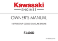 Kawasaki FJ400D Engine FJ SERIES Operator Owner Manual PDF Instant Download